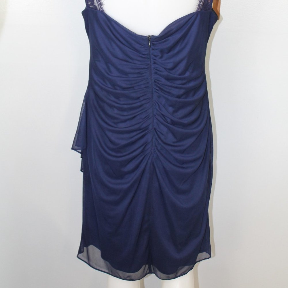 Scarlett Draped-Neck Lace Strap Chiffon Cocktail Dress - Picture 5 of 7